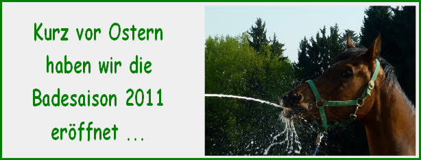 Kurz vor Ostern 
haben wir die
Badesaison 2011
eröffnet ...